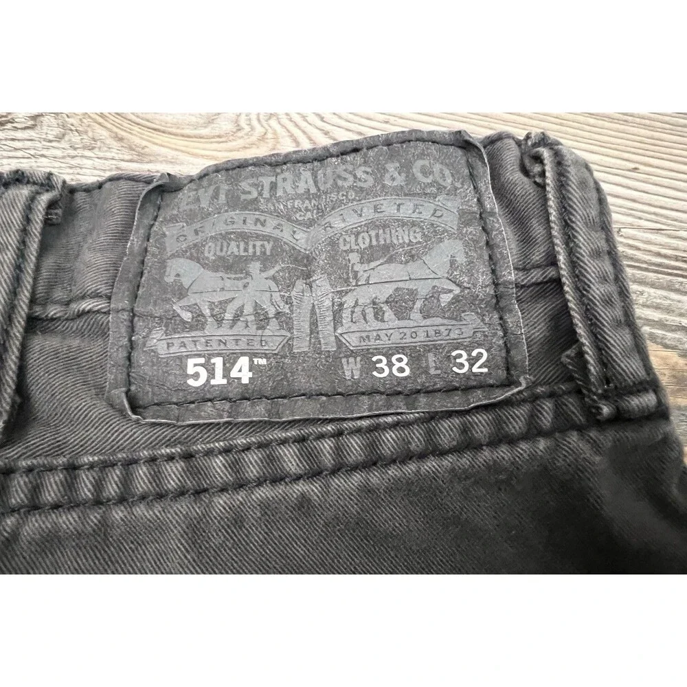 Levi's 514‎ Men's Jeans 38x32 Grey Cotton Straight Leg Jeans Modern Casual